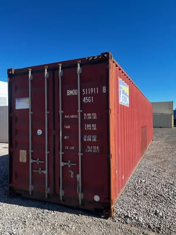 40' High Cube Used, container BMOU 511911-8, brick, in the Reno yard