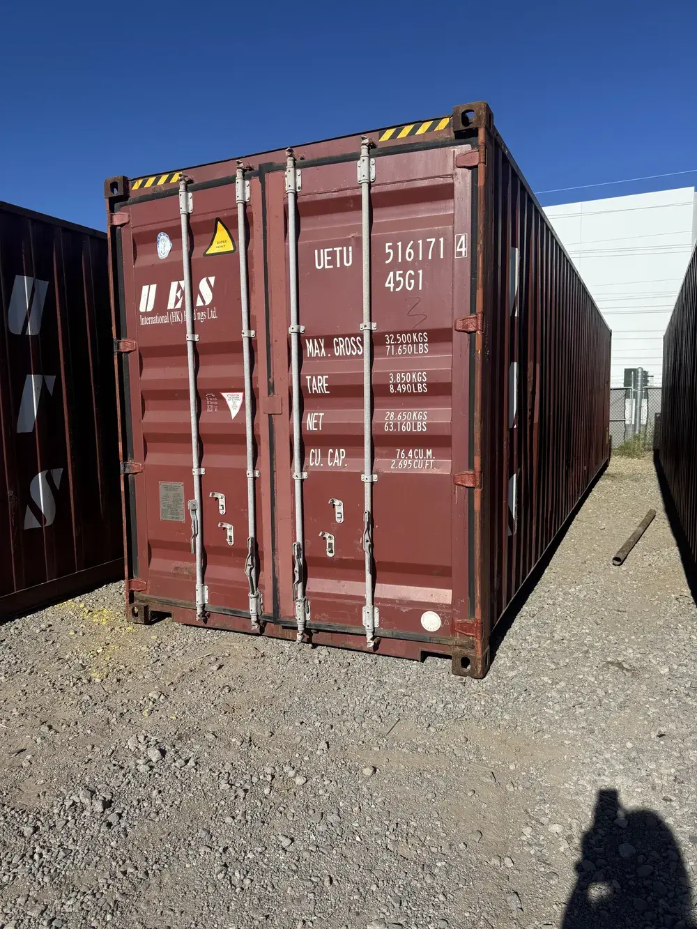40' High Cube Used, container UETU 516171-4, brick, in the Reno yard