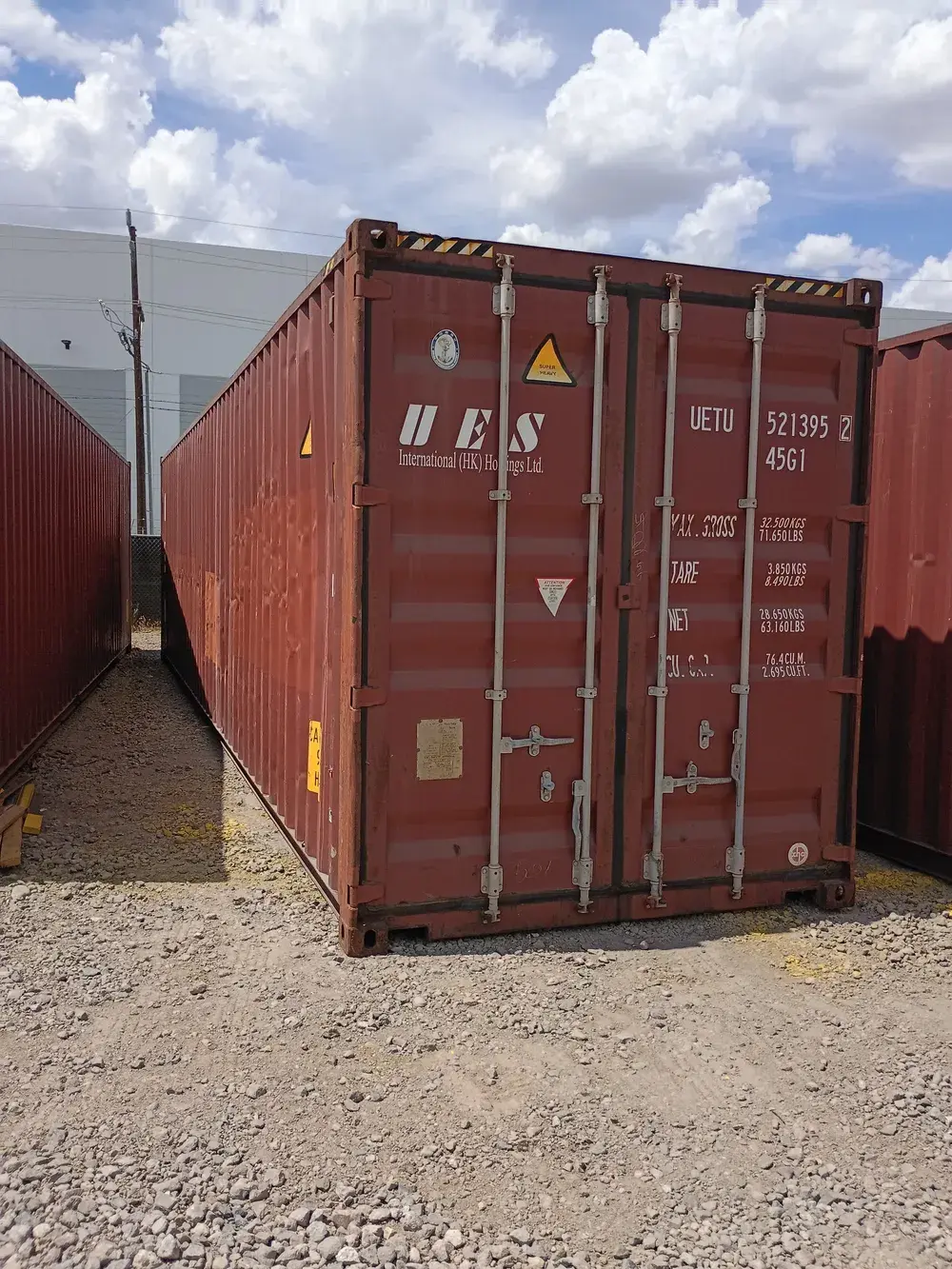 40' High Cube Used, container UETU 521395-2, brick, in the Reno yard