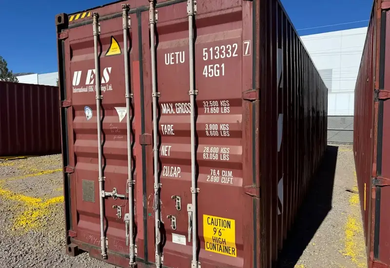 A row of used containers standing in the Reno yard
