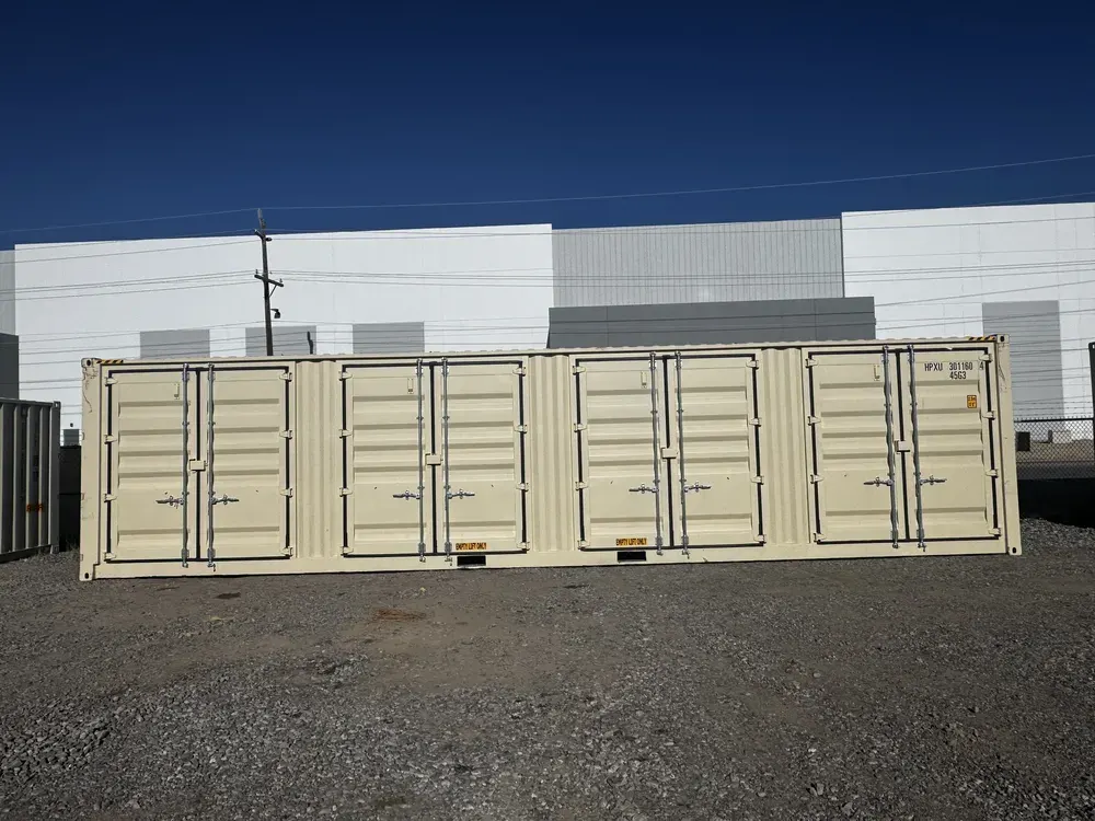 Rows of shipping containers in the Tactical Container yard in Reno, Nevada